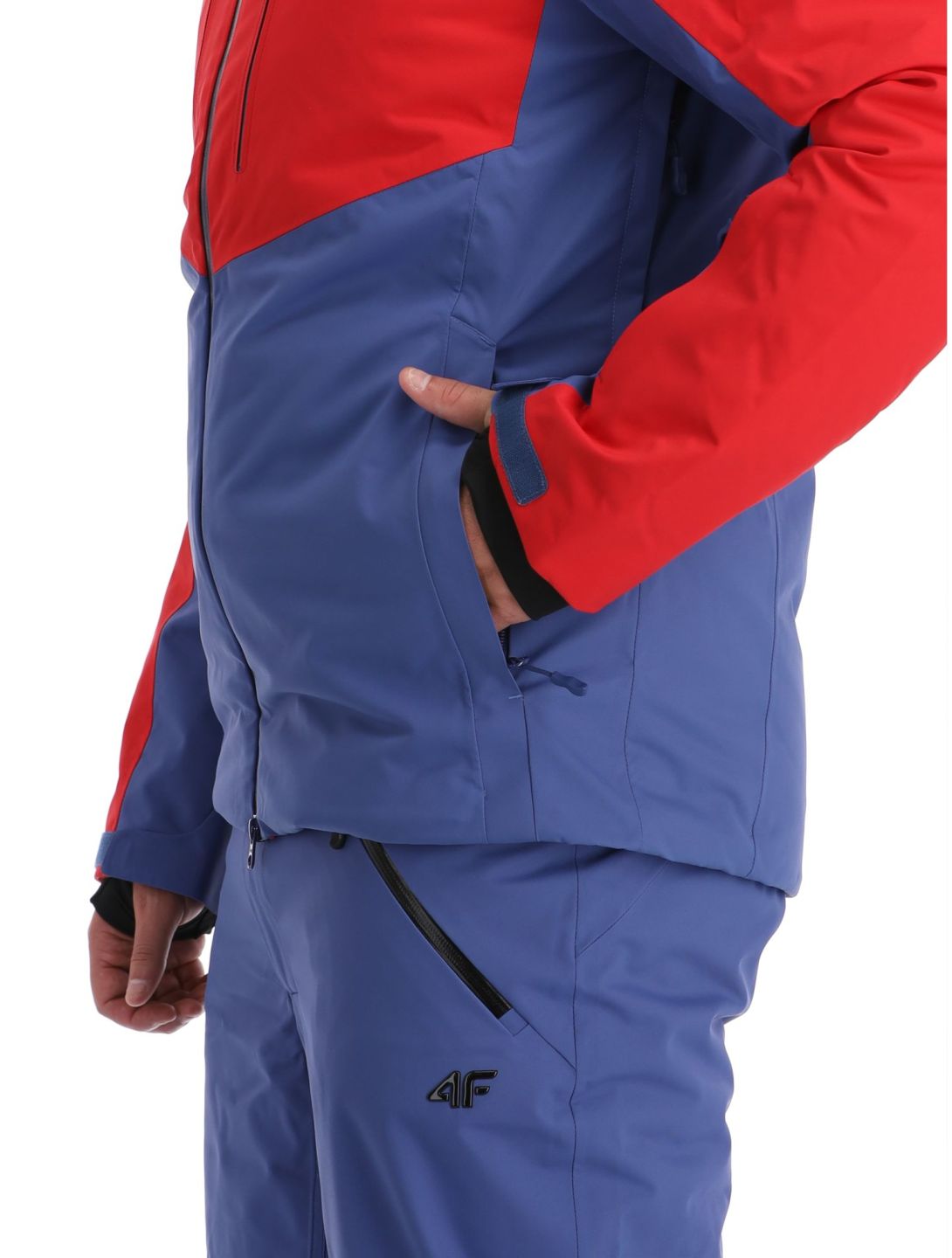 4F, Technical Jacket  M284 ski jacket men Dark Red blue, red 