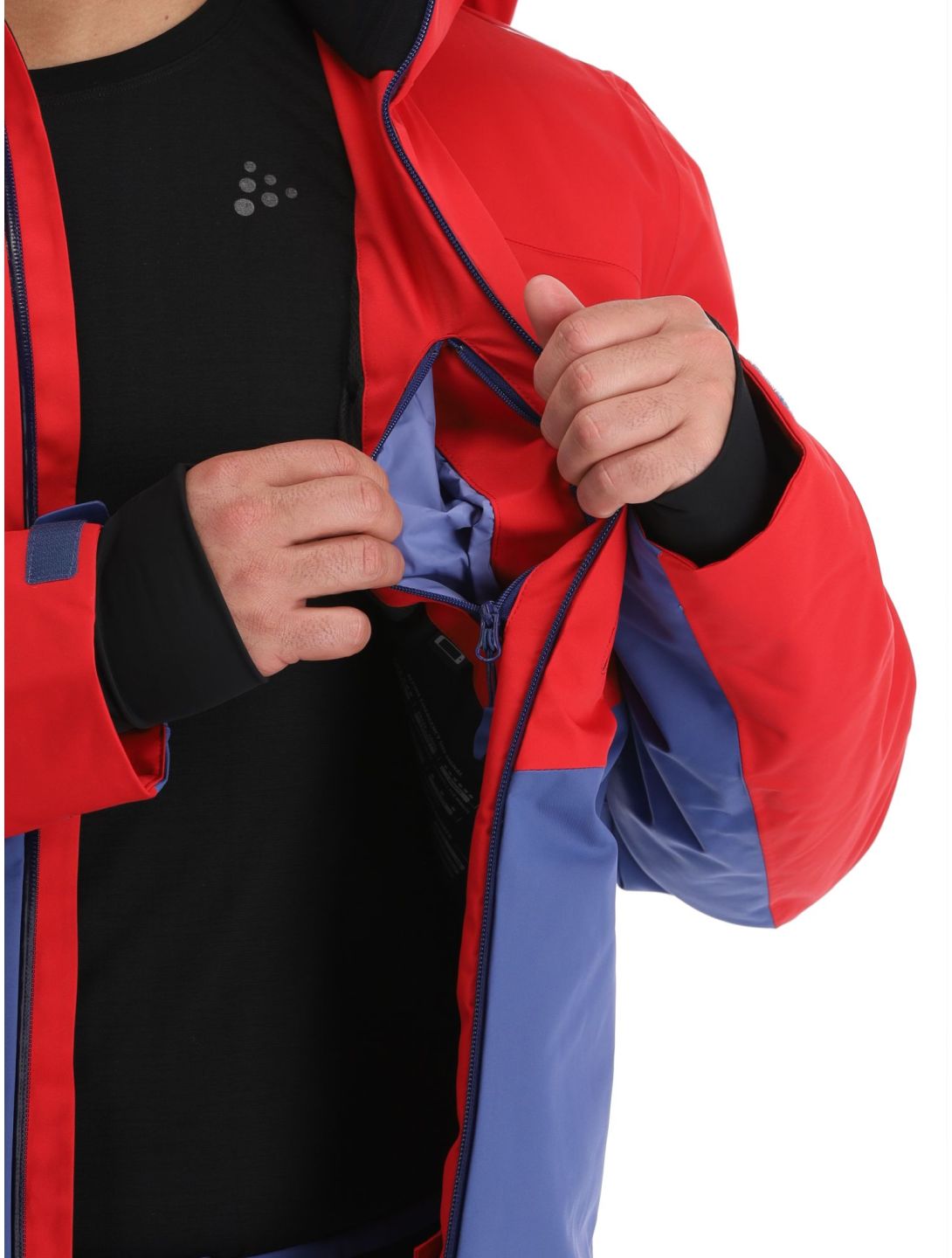 4F, Technical Jacket  M284 ski jacket men Dark Red blue, red 