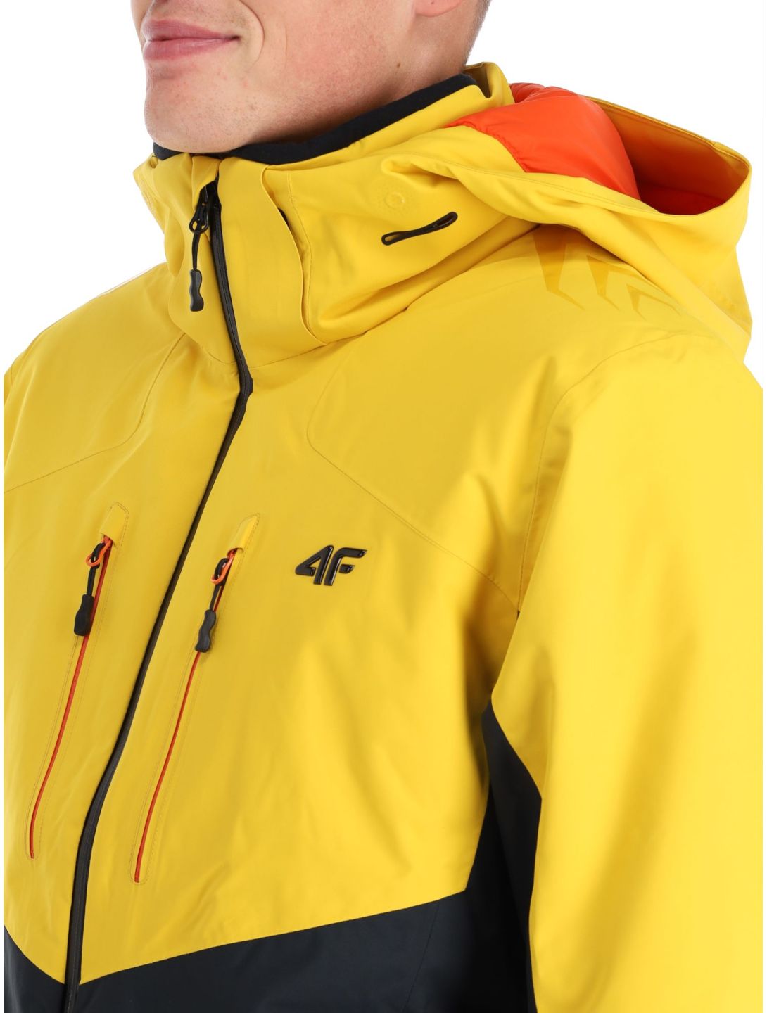 4F, Technical Jacket M284 ski jacket men Yellow black, yellow