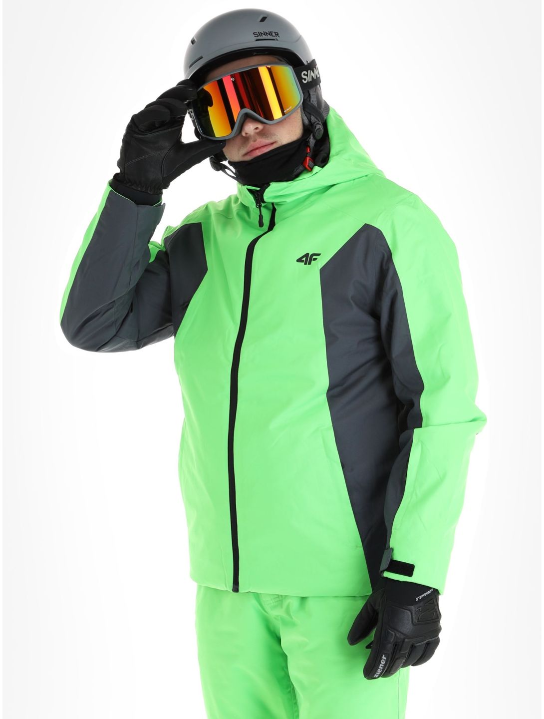 4F, Technical Jacket  M306 ski jacket men Canary Green green, grey 