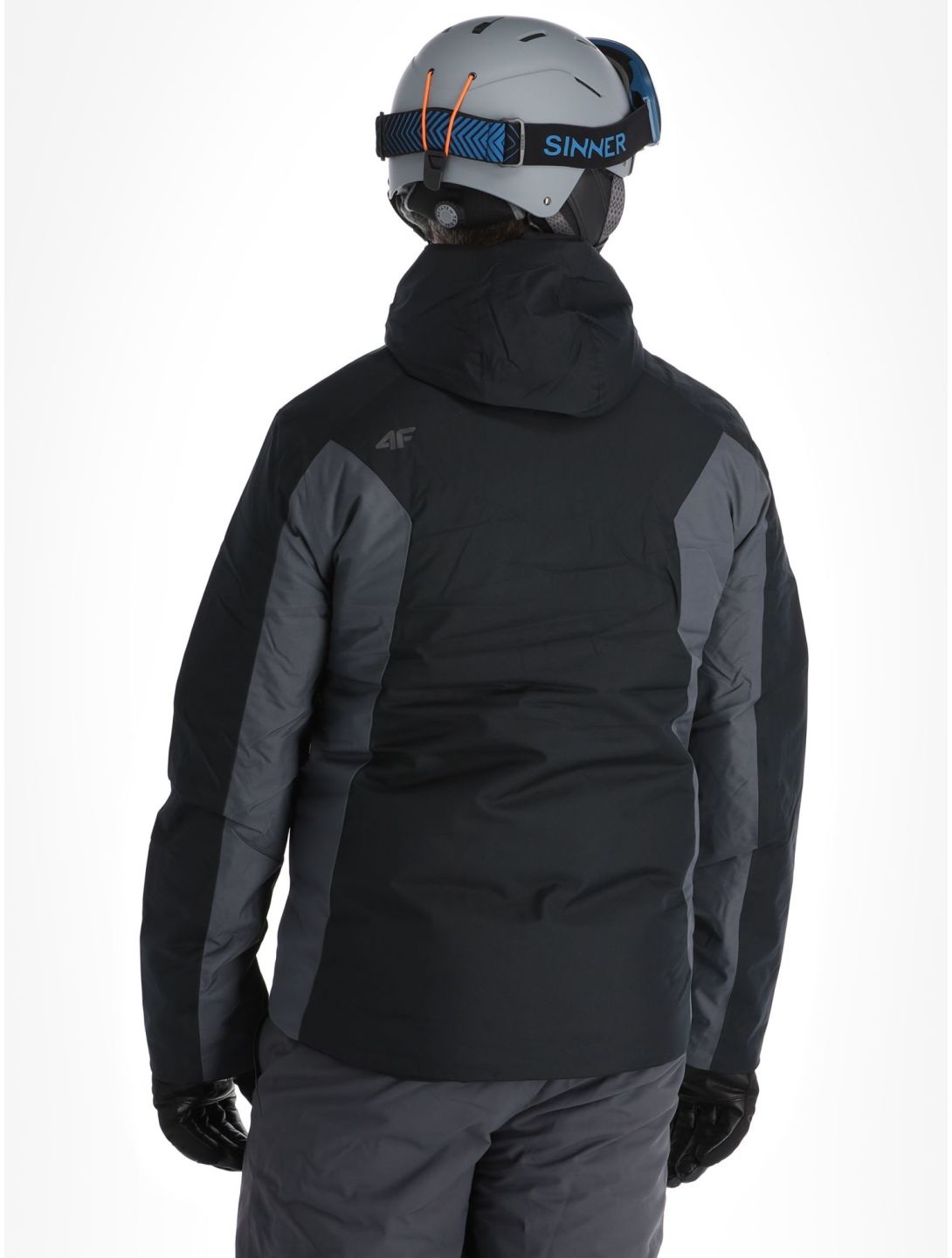 4F, Technical Jacket  M306 ski jacket men Deep Black black, grey 