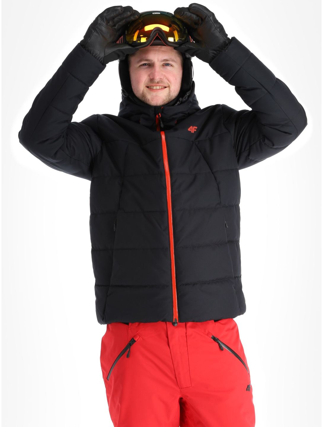 4F, Technical Jacket  M307 ski jacket men Deep Black black 