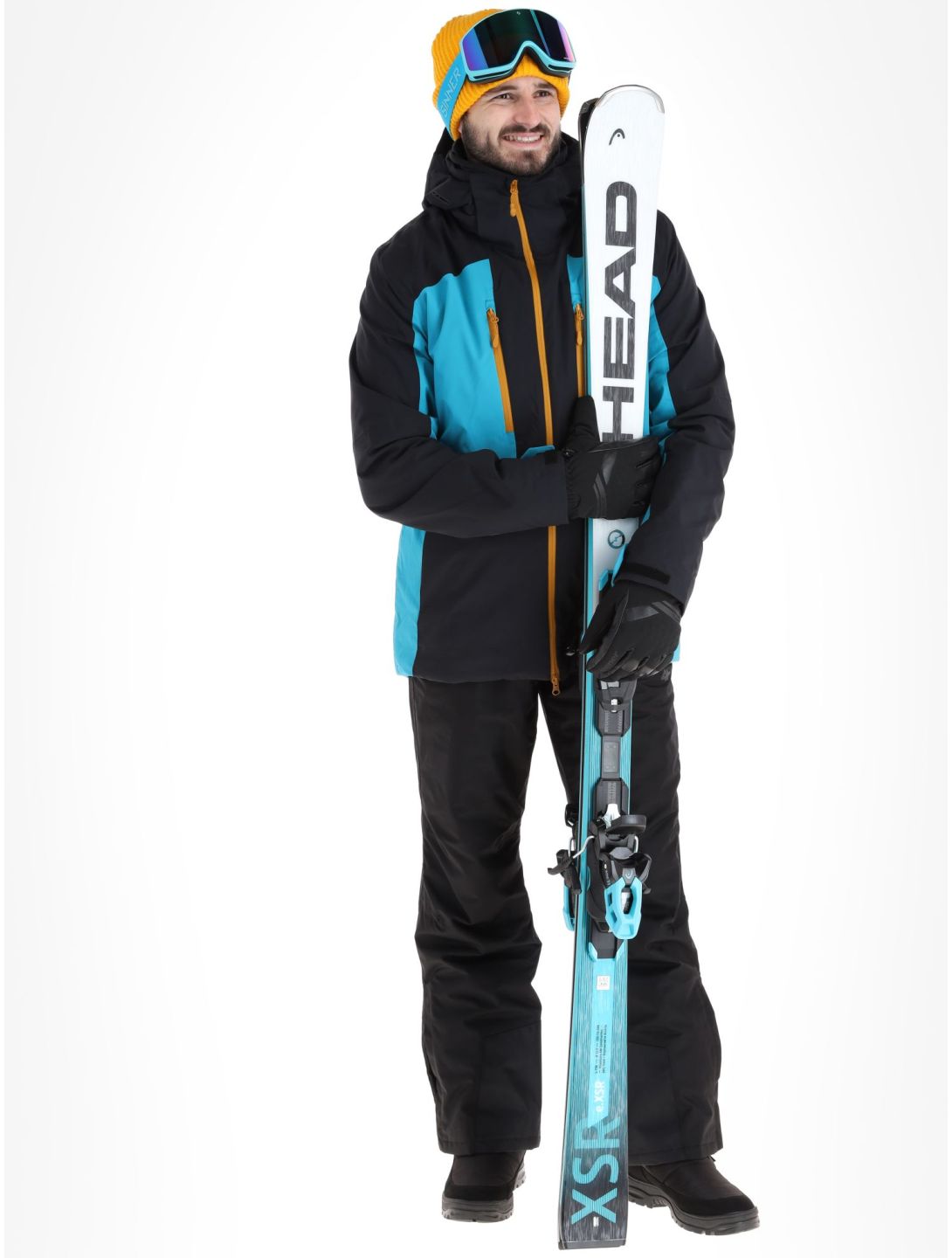 4F, Technical Jacket  M345 ski jacket men Turquoise black, Turquoise 