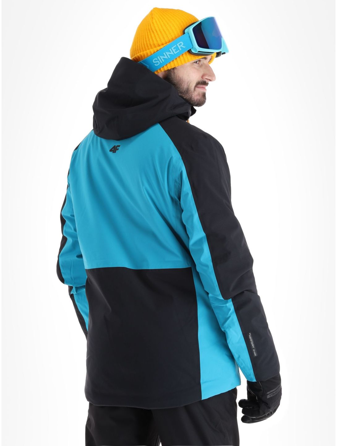 4F, Technical Jacket  M345 ski jacket men Turquoise black, Turquoise 