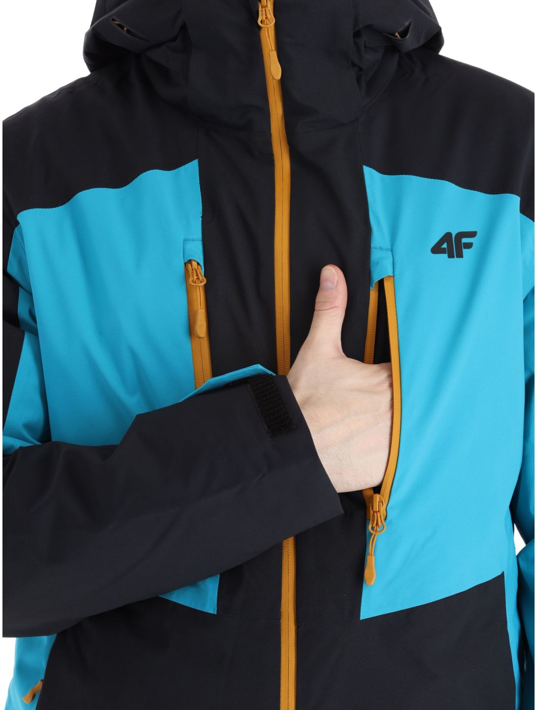 4F, Technical Jacket  M345 ski jacket men Turquoise black, Turquoise 