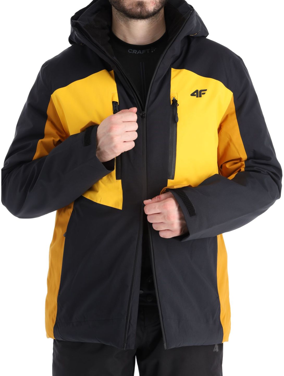 Black and shop yellow ski jacket