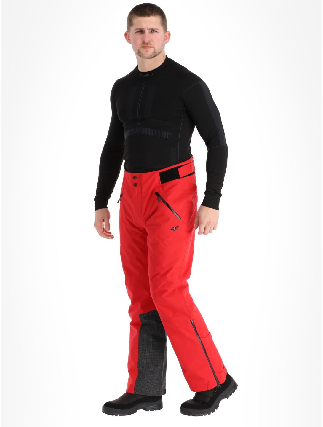 4F, Trousers Fnk  M343 ski pants men Dark Red red 