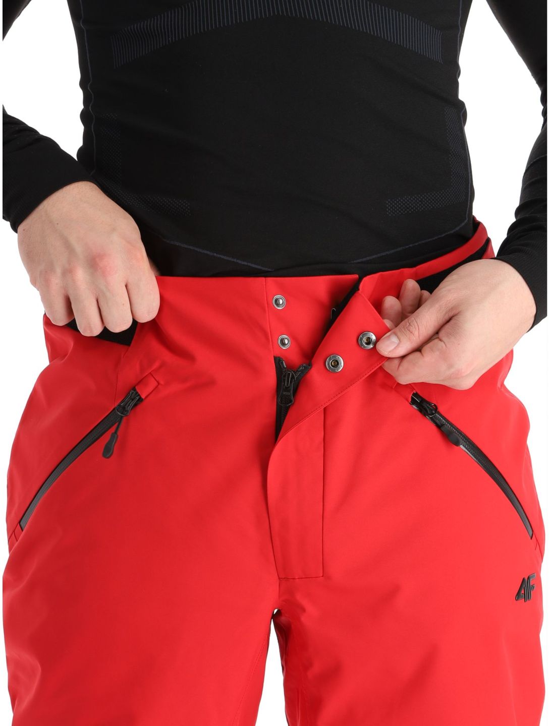 4F, Trousers Fnk  M343 ski pants men Dark Red red 