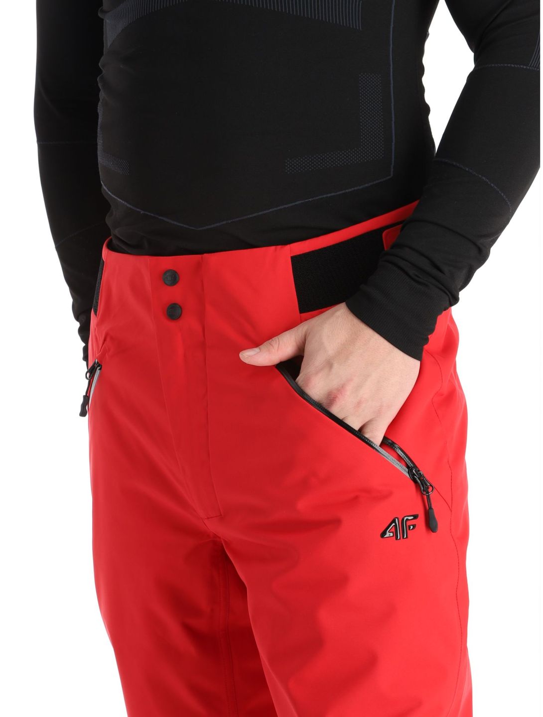 4F, Trousers Fnk  M343 ski pants men Dark Red red 