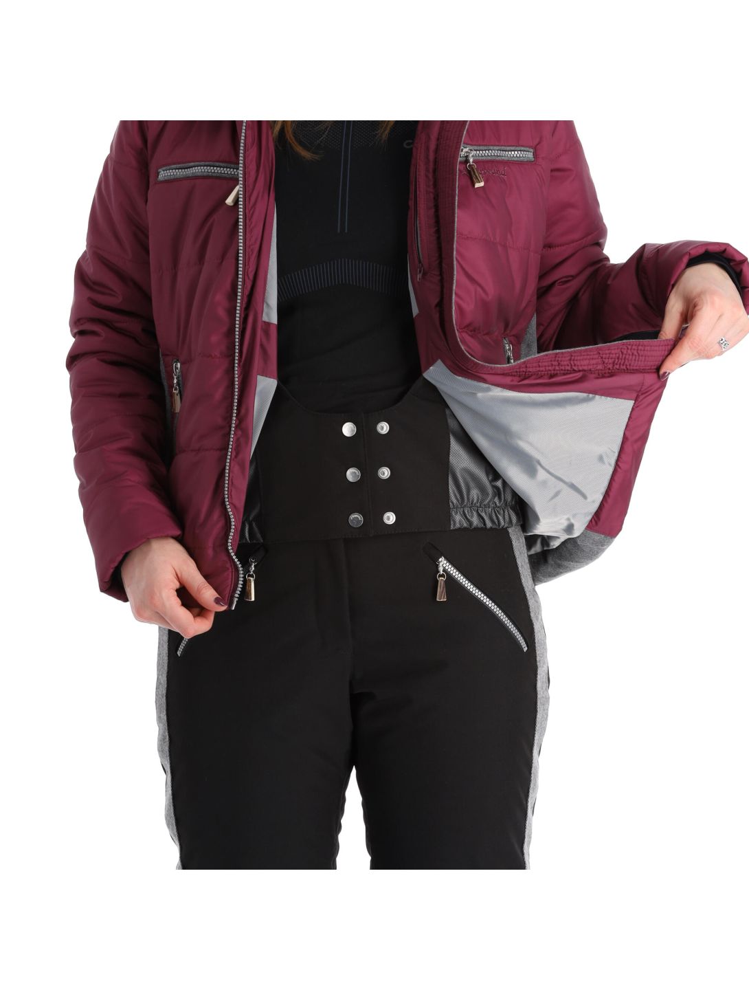 Almgwand, Stongerhohe ski jacket women Aubergine grey, purple 