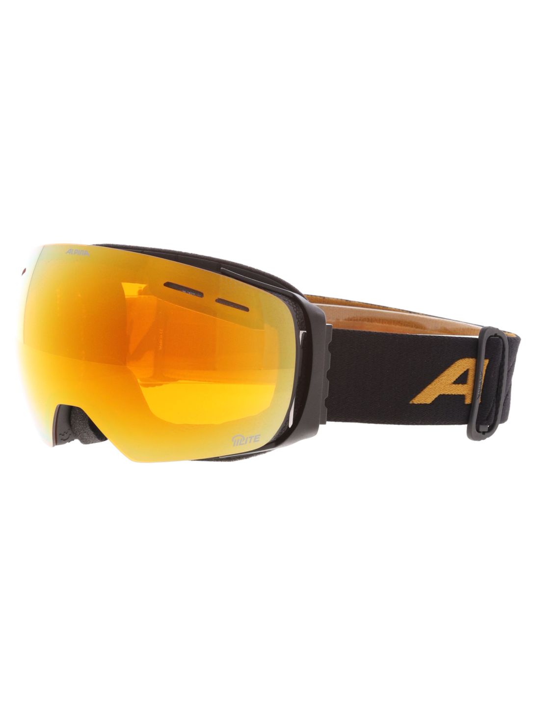 Alpina, Granby Q-lite goggles unisex Black Gold Matt black 