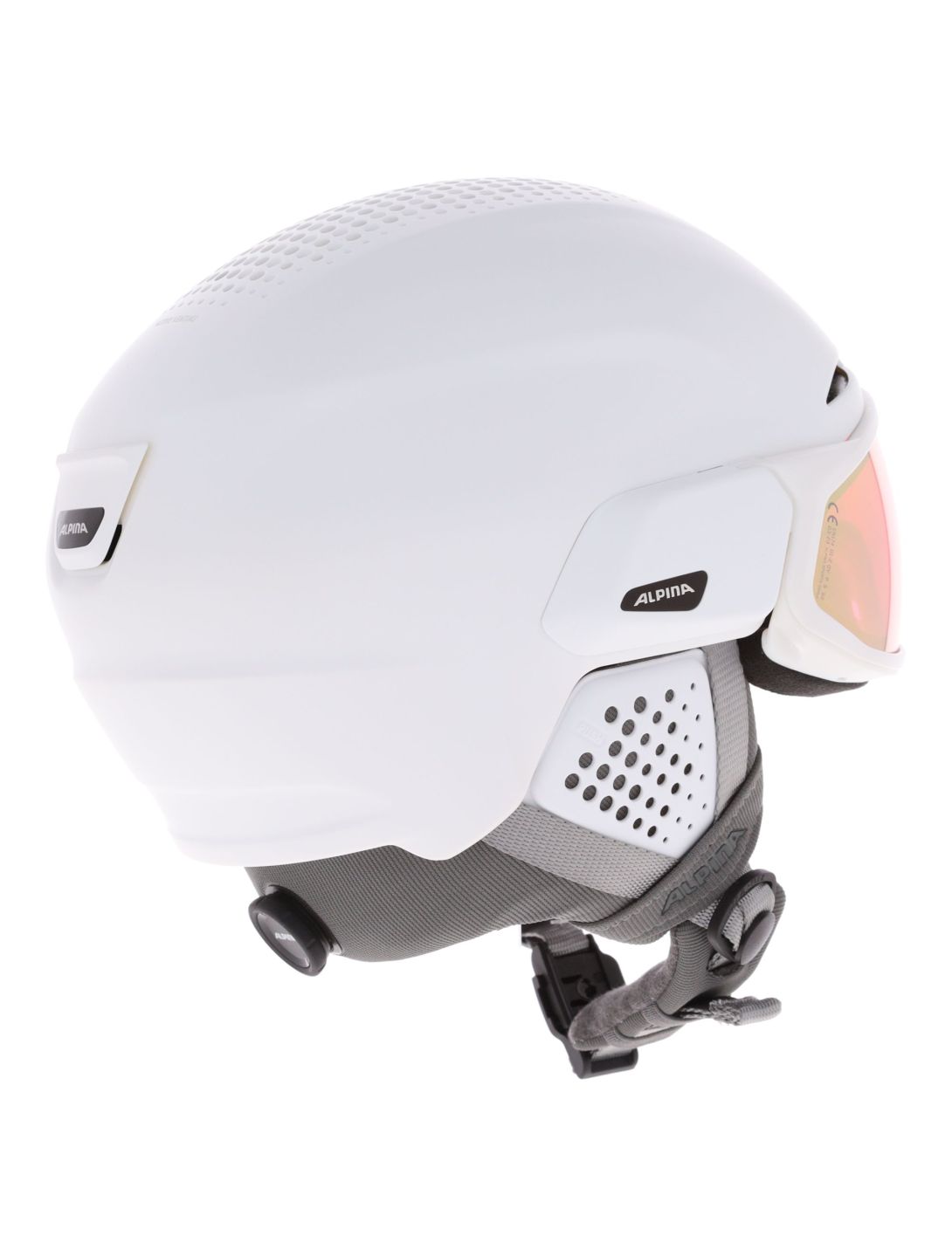 Alpina, ORO QV Mips ski helmet with visor unisex White Matt white 