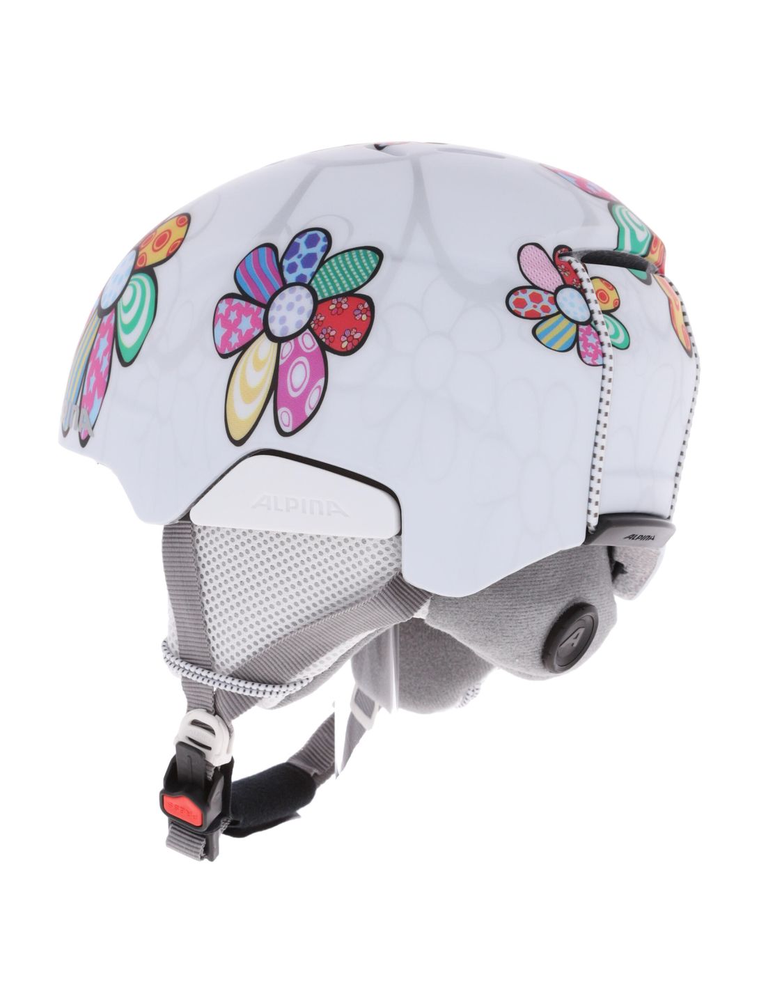 Alpina, Pizi ski helmet kids Patchwork Flower Matt white 