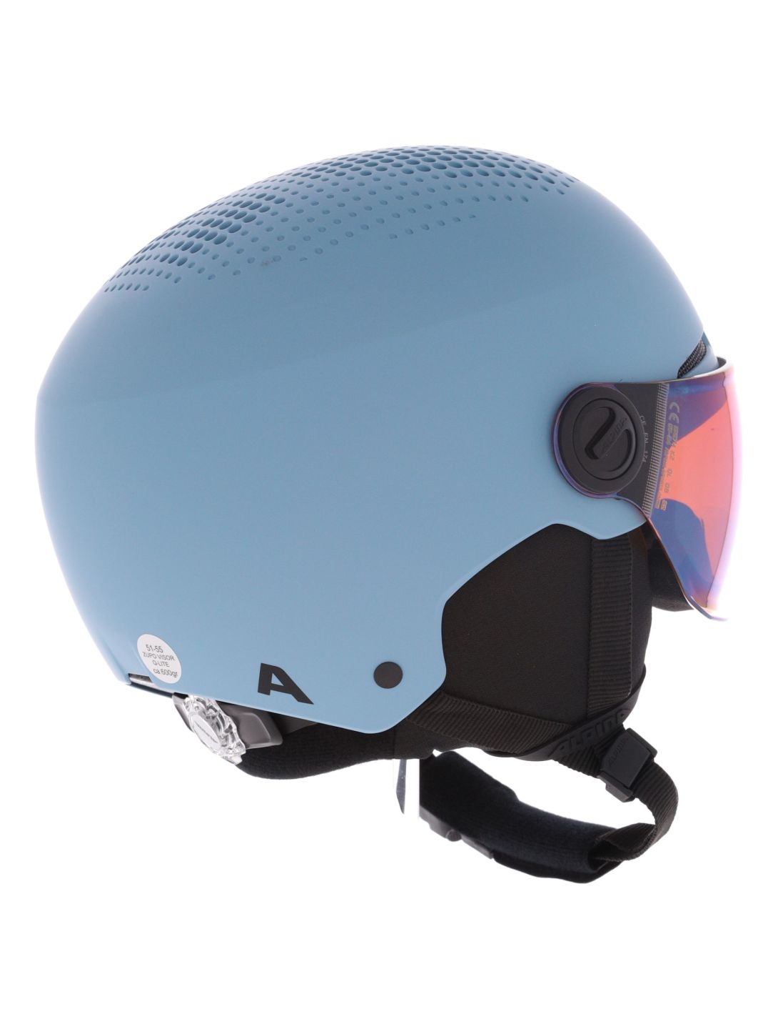 Alpina, Zupo Visor Q-Lite ski helmet with visor kids Smoke Blue Matt blue 