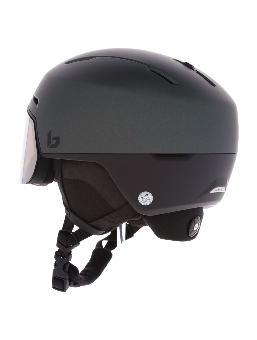 Bollé, X-Fusion Pure ski helmet with visor unisex Forest Black Matte - Photochromic black 