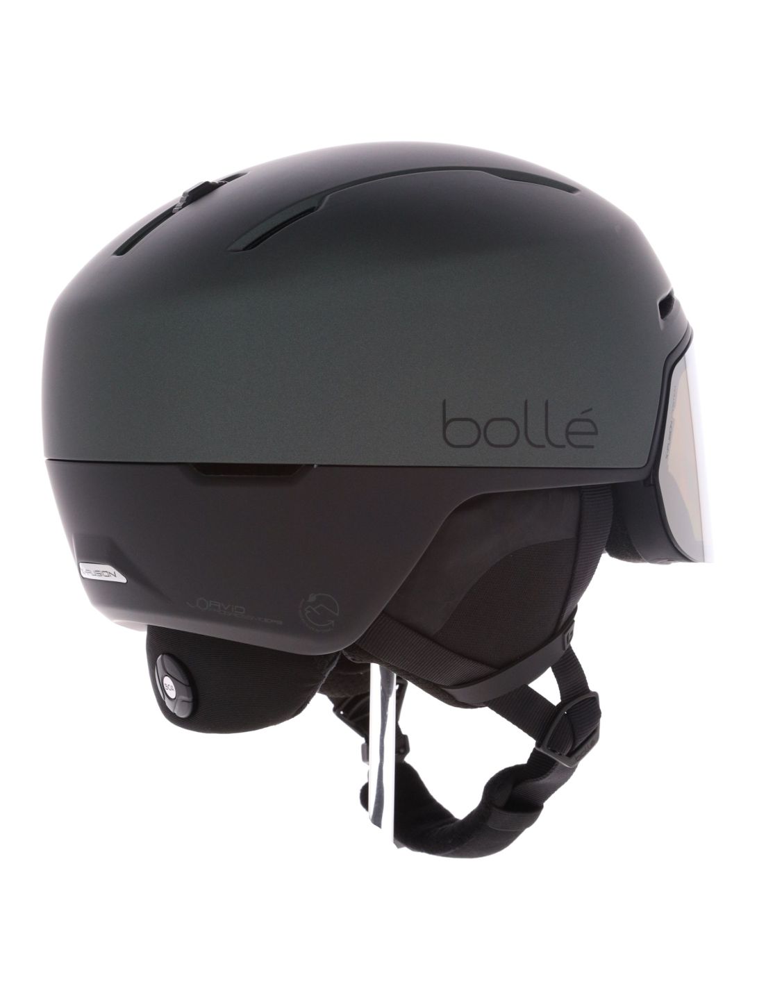 Bollé, X-Fusion Pure ski helmet with visor unisex Forest Black Matte - Photochromic black 