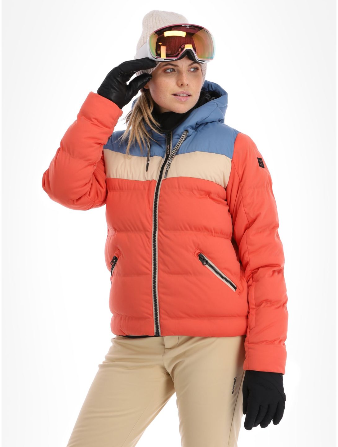 Brunotti, Niagona ski jacket women Burnt Sienna beige, blue, red 