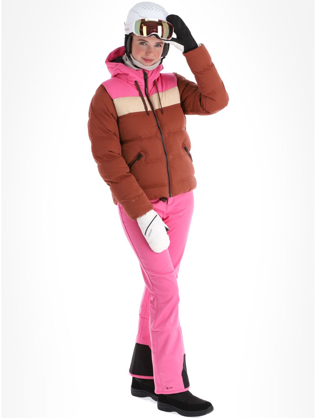 Brunotti, Niagona ski jacket women Mahoganny brown, pink 