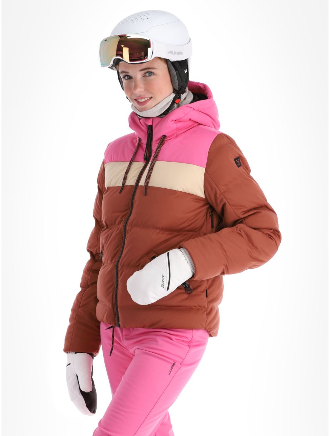 Brunotti, Niagona ski jacket women Mahoganny brown, pink 