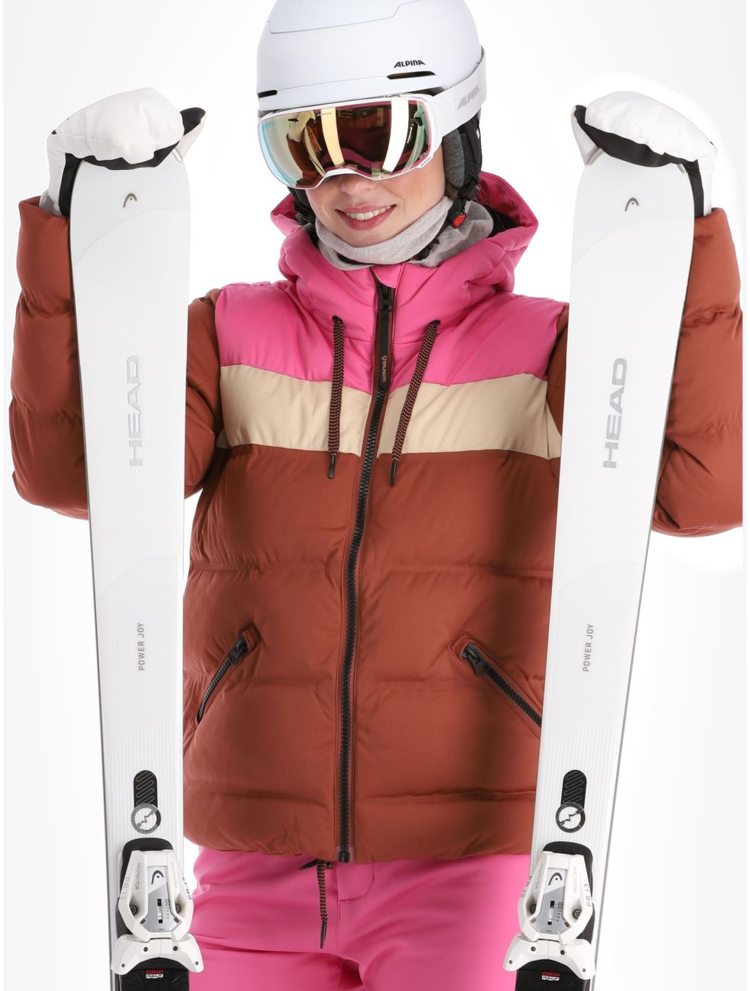 Brunotti, Niagona ski jacket women Mahoganny brown, pink 