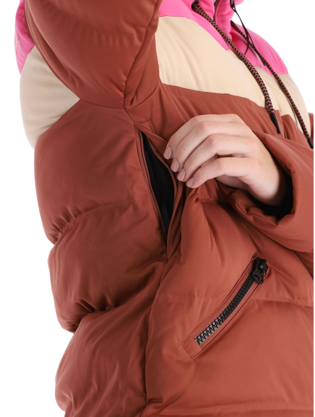 Brunotti, Niagona ski jacket women Mahoganny brown, pink 