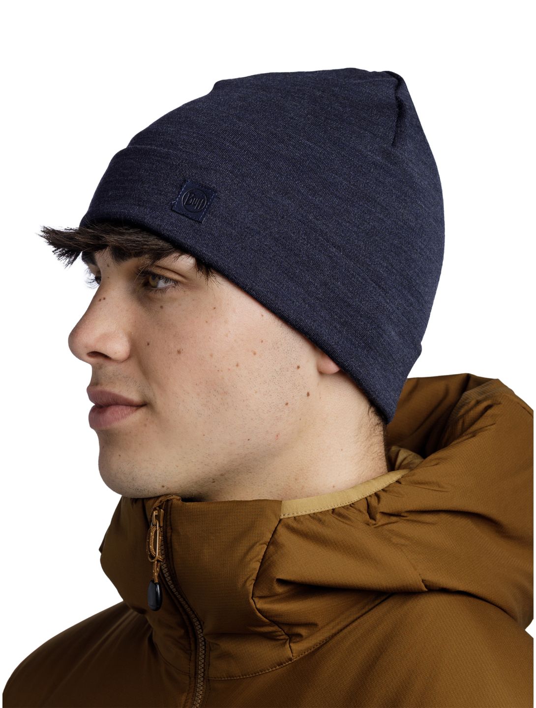 Buff, Merino Heavyweight Beanie beanie unisex Solid Indigo purple 