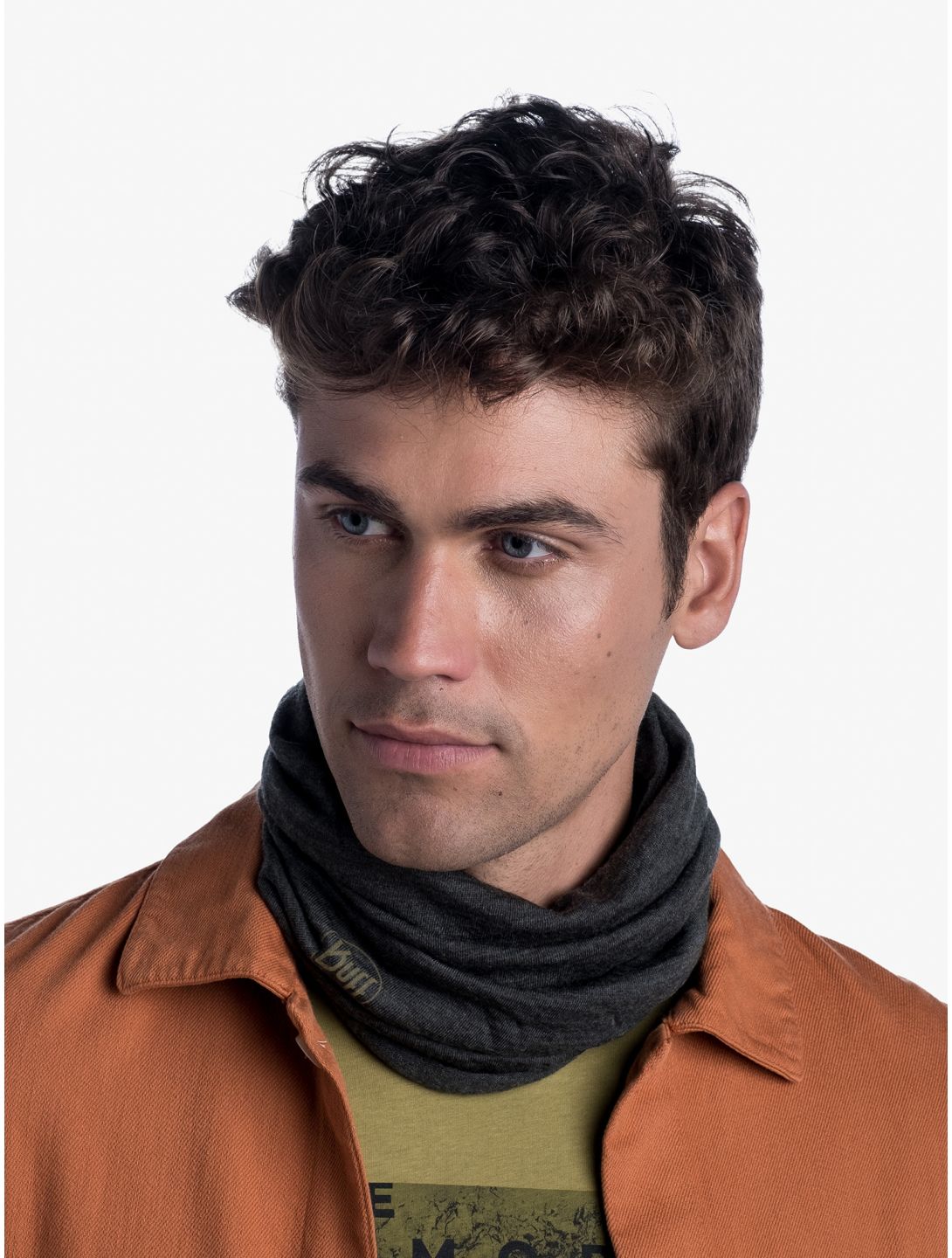 Buff, Merino Lightweight scarf unisex Solid Bark green 