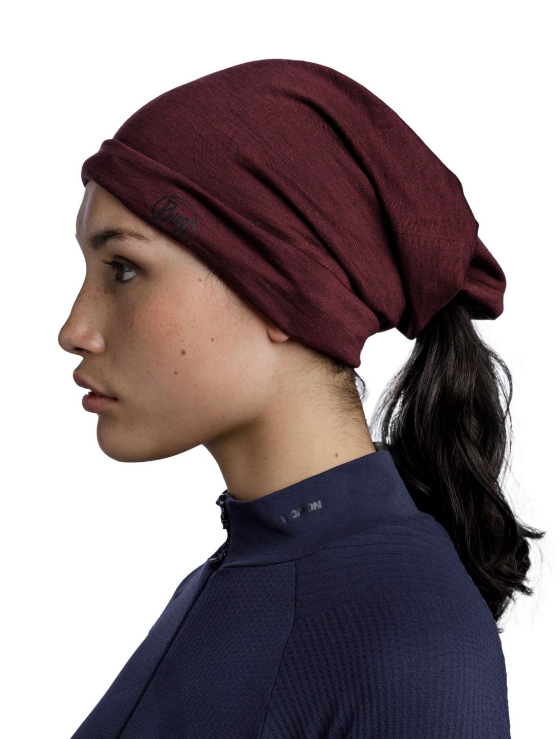 Buff, Merino Lightweight scarf unisex Solid Garnet red 