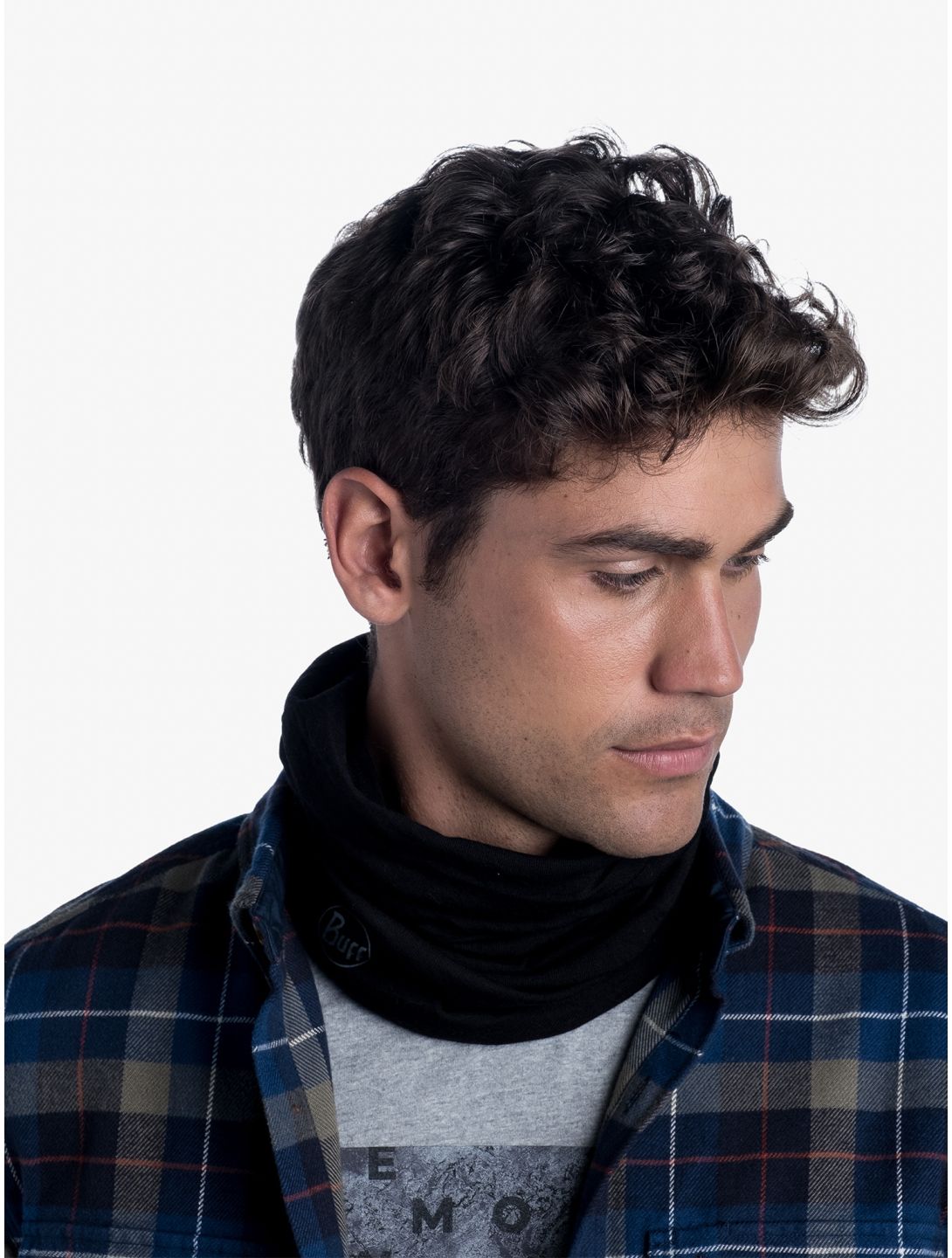 Buff, Merino Midweight scarf unisex Solid Black black 