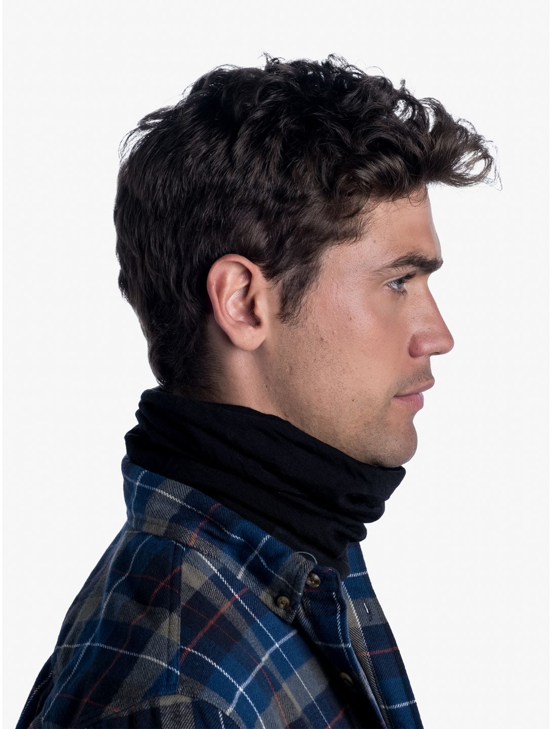 Buff, Merino Midweight scarf unisex Solid Black black 