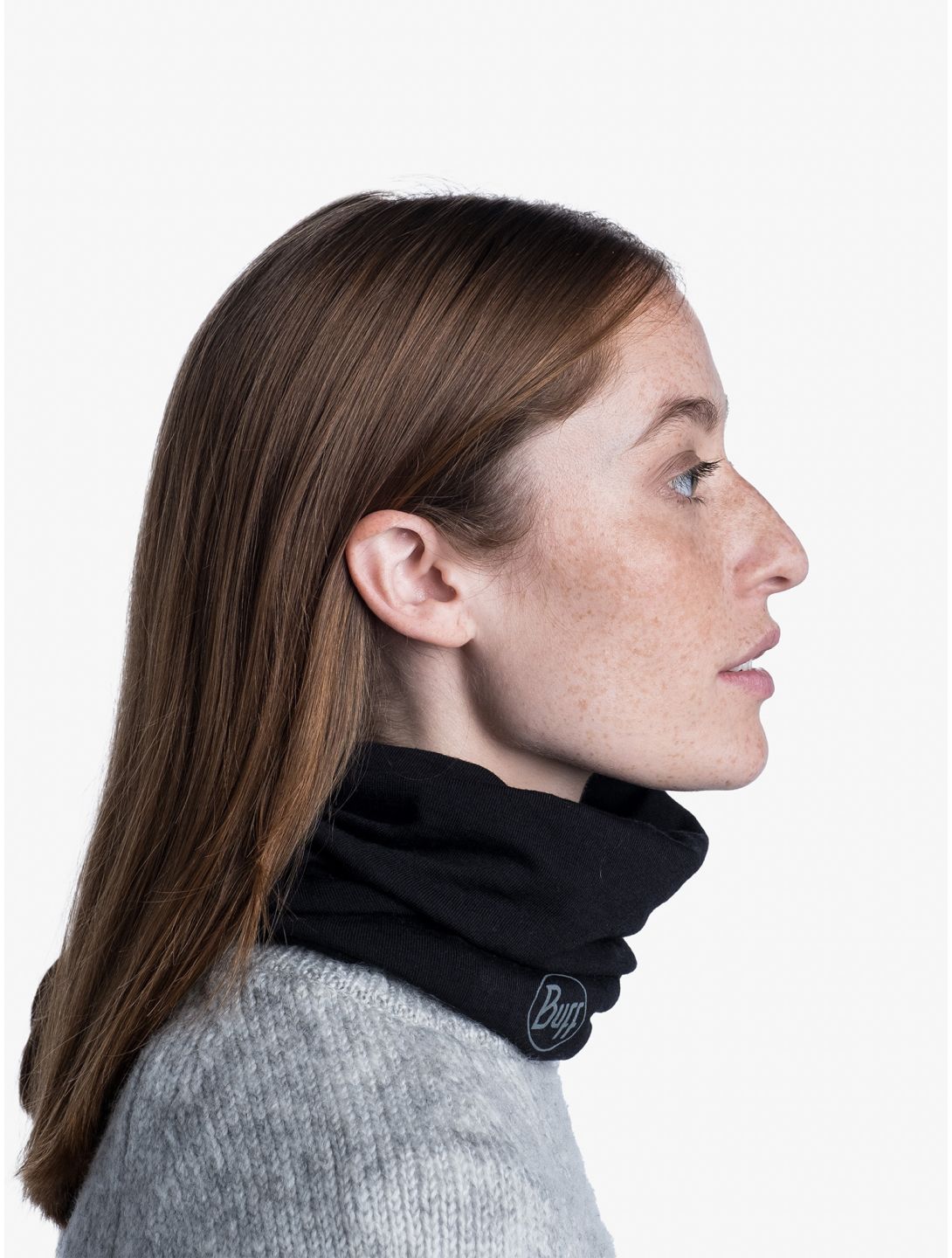 Buff, Merino Midweight scarf unisex Solid Black black 