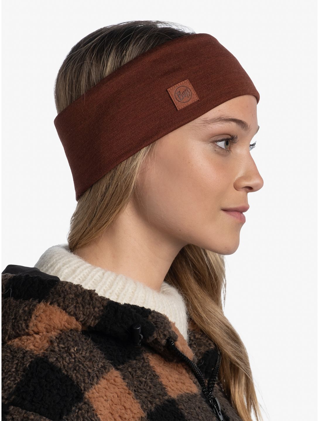 Buff, Merino Wide Headband headband unisex Solid Sienna brown 