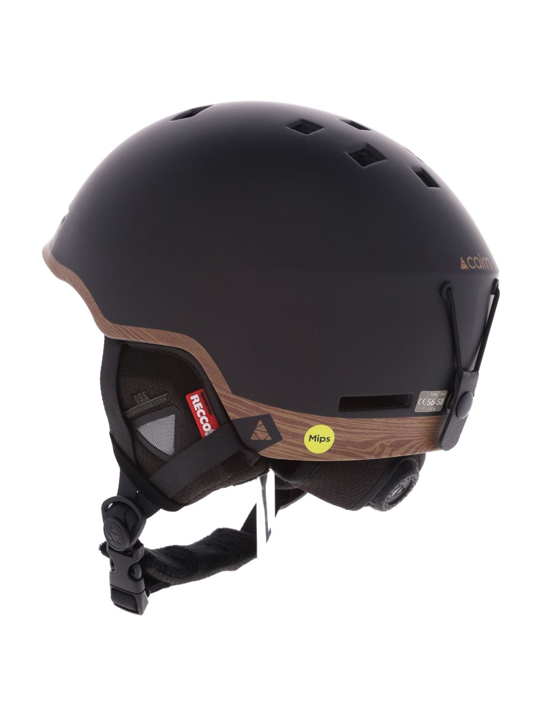 Cairn, Centaure Rescue Mips ski helmet unisex Mat Black Wood black, brown 