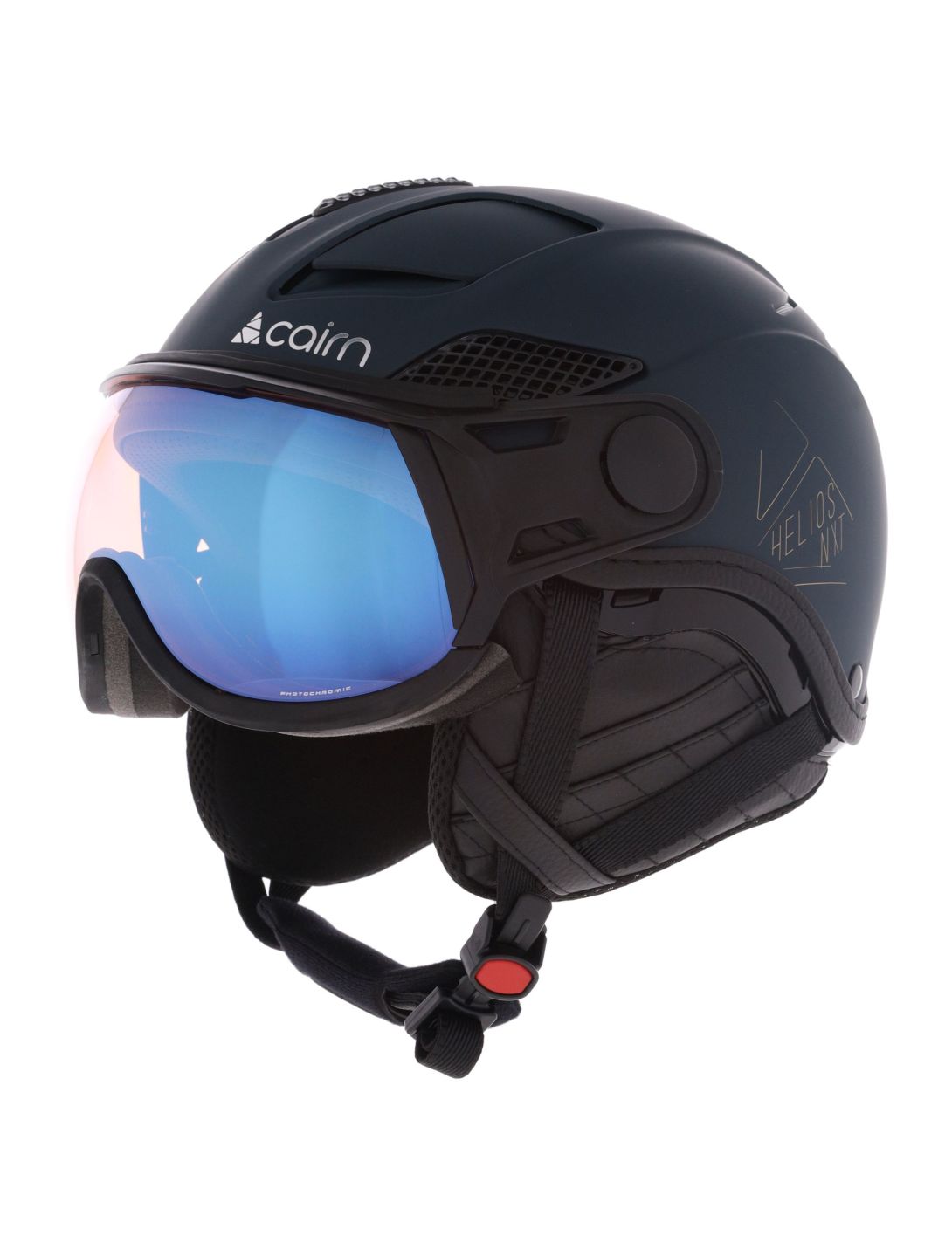 Cairn, Helios Leather Evolight NXT ski helmet with visor unisex Blue Graphite blue 