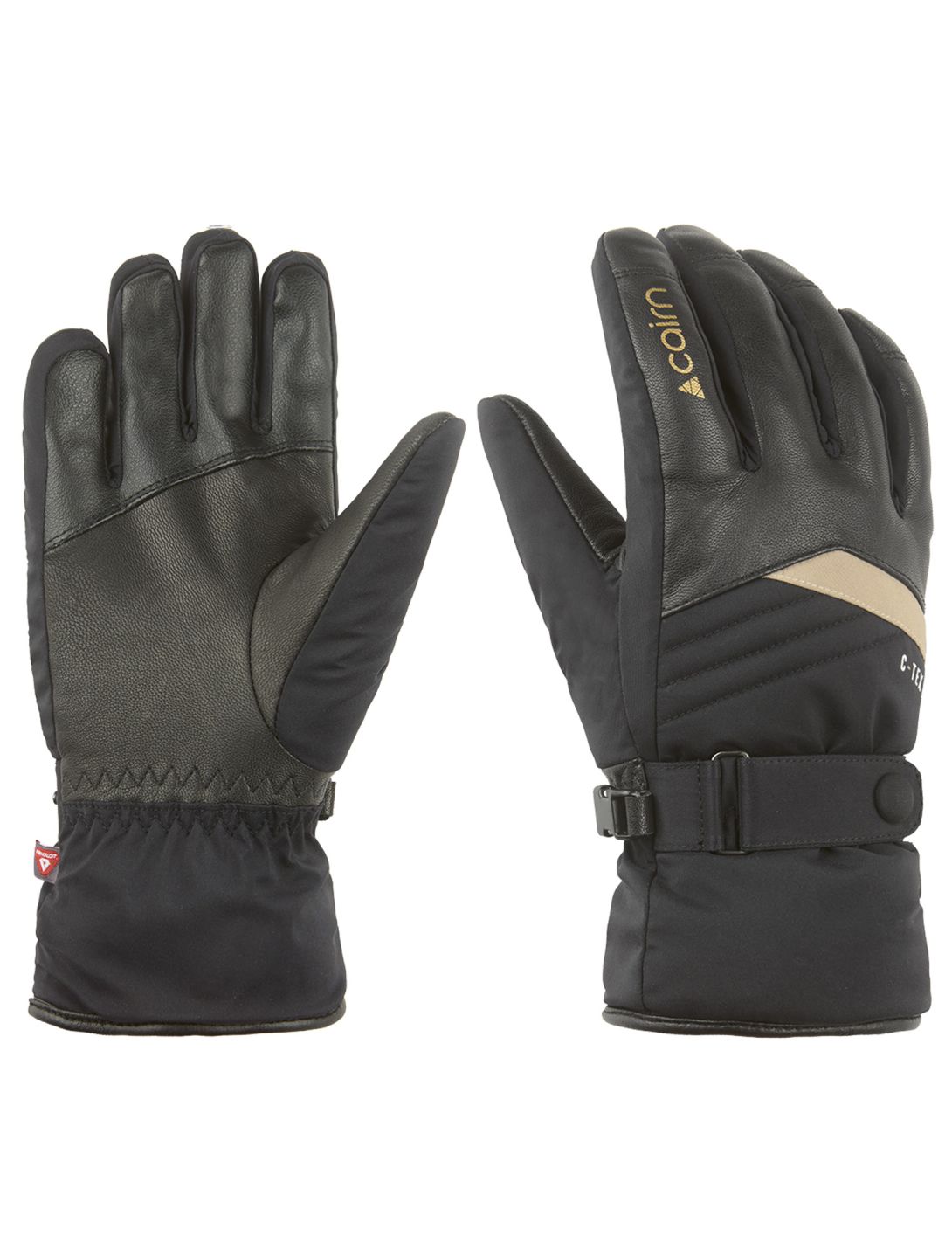 Cairn, Masaya W C-Tex Pro ski gloves women Black Gold black, Goud 