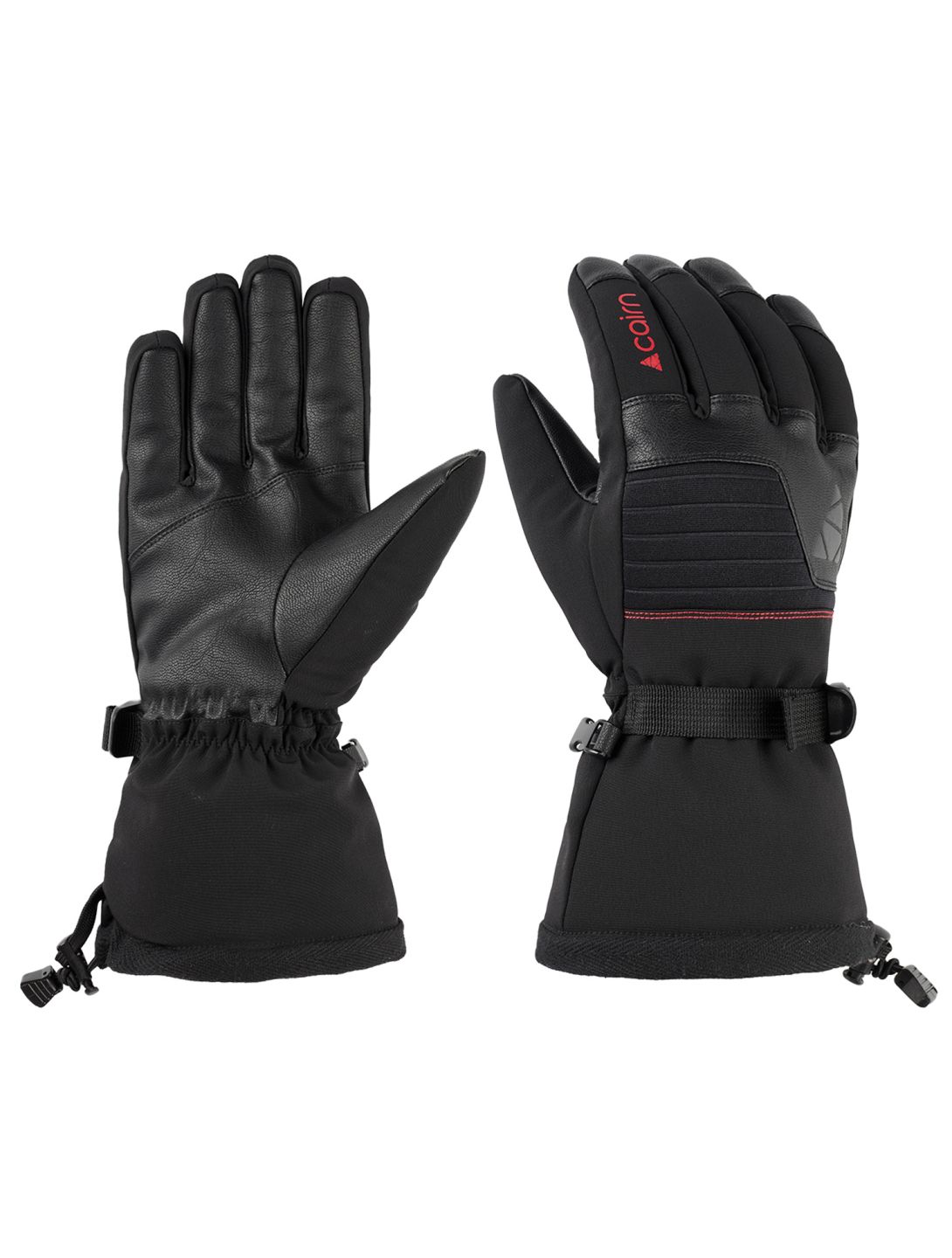 Cairn, Olympus M C-Tex ski gloves men Full Black Fire black 