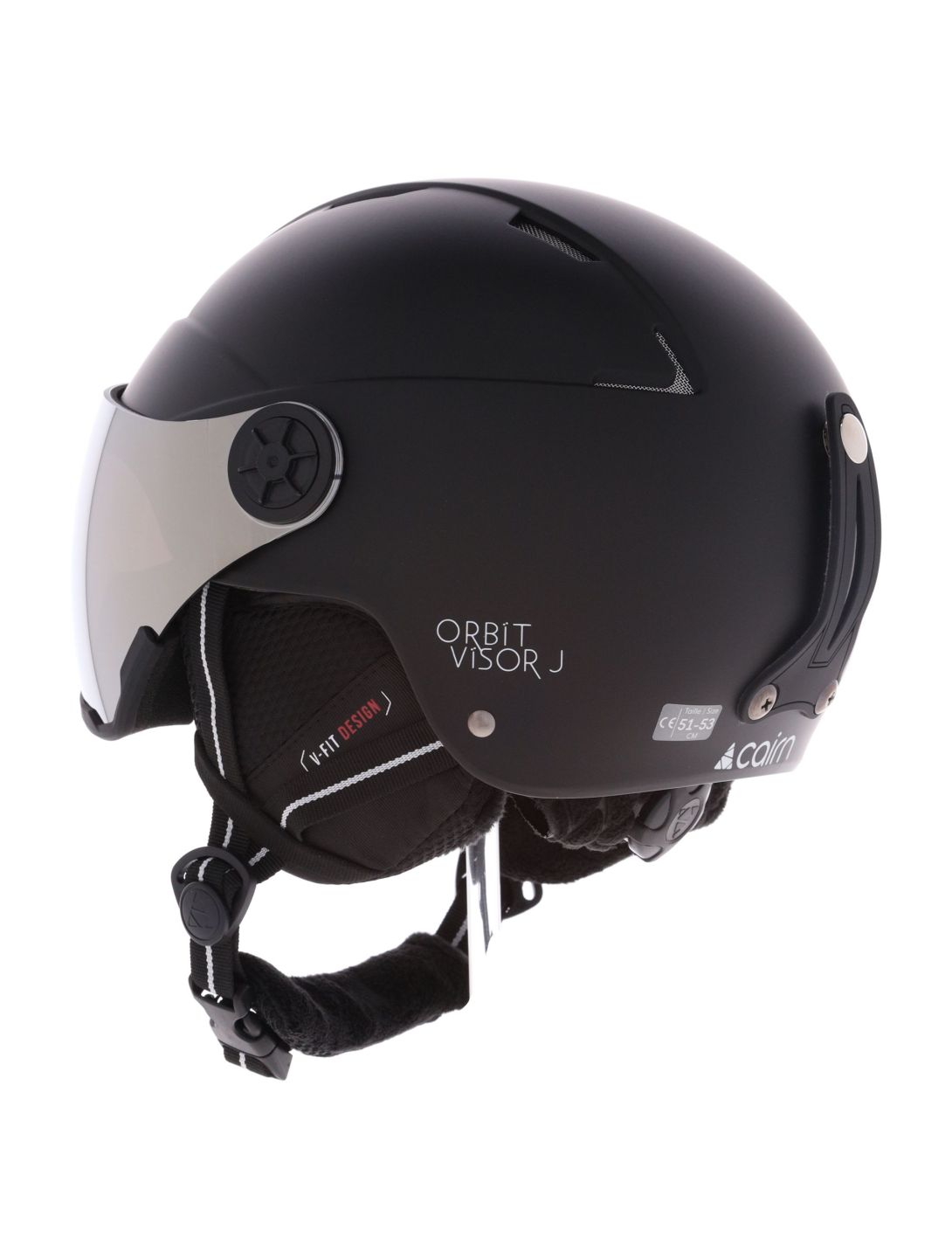 Cairn, Orbit Visor J ski helmet with visor kids Mat Black black 