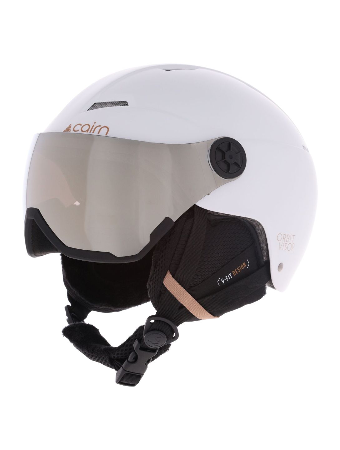 Cairn, Orbit Visor ski helmet with visor unisex Mat White Coffee white 