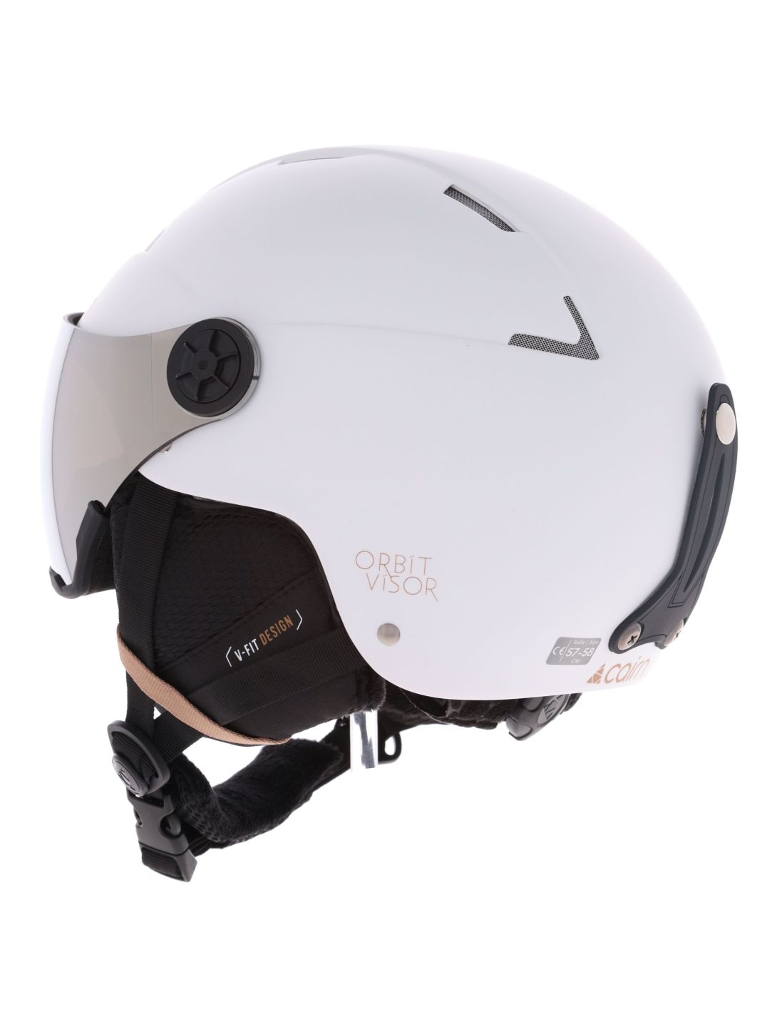 Cairn, Orbit Visor ski helmet with visor unisex Mat White Coffee white 