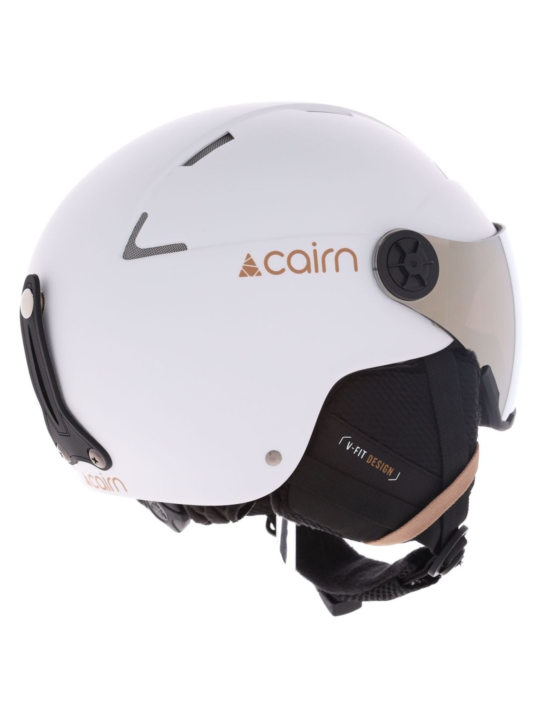 Cairn, Orbit Visor ski helmet with visor unisex Mat White Coffee white 