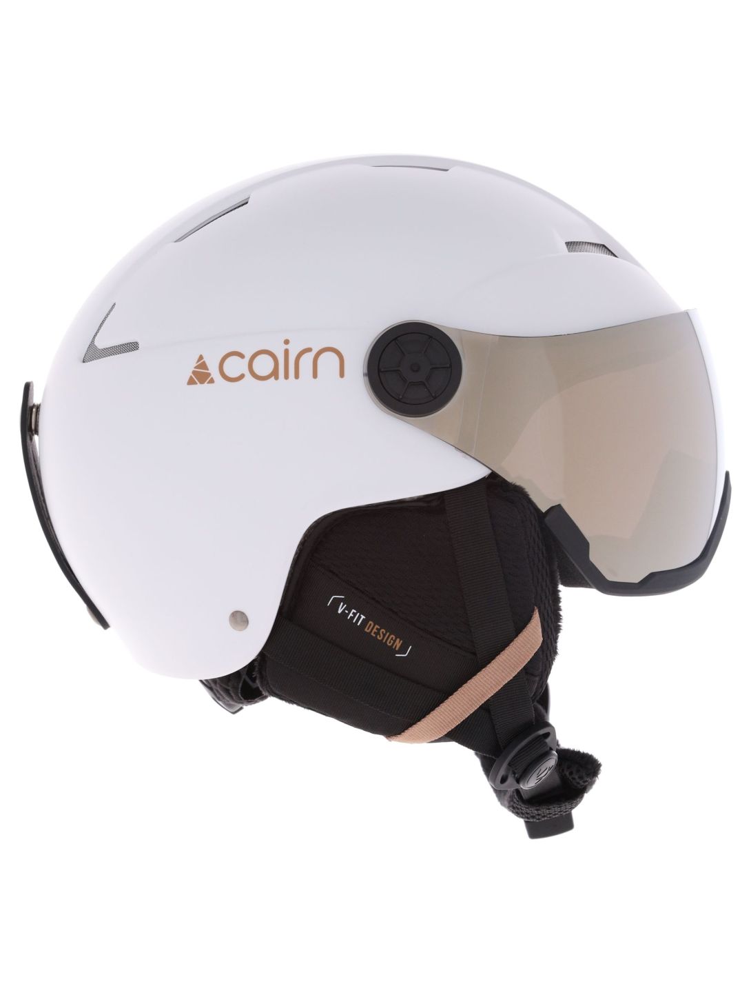 Cairn, Orbit Visor ski helmet with visor unisex Mat White Coffee white 