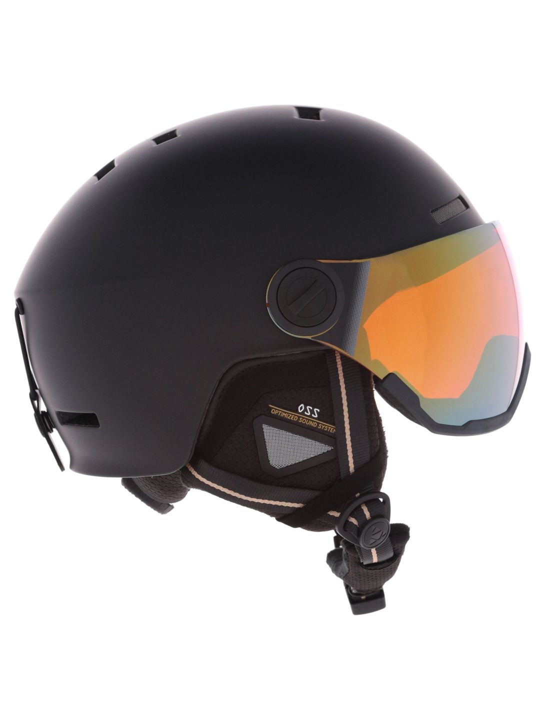 Cairn, Reflex Visor ski helmet with visor unisex Mat Black Gold black 