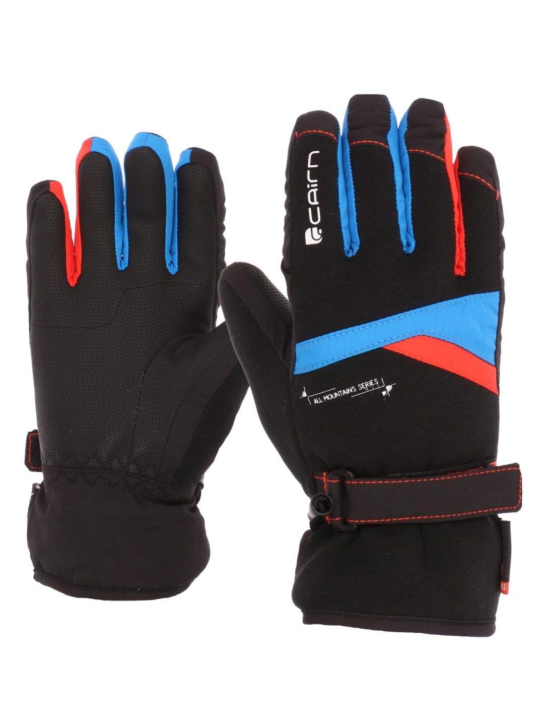 Cairn, Styl J C-Tex ski gloves kids Azure Scarlet black, blue, red 