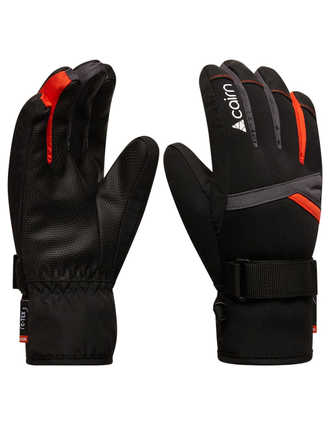 Cairn, Styl J C-Tex ski gloves kids Graphite Scarlet black, grey 