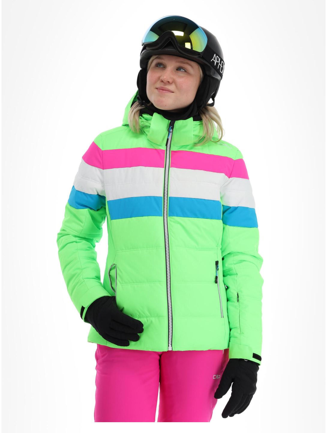 CMP, 31W0246 ski jacket women apple fluo green 