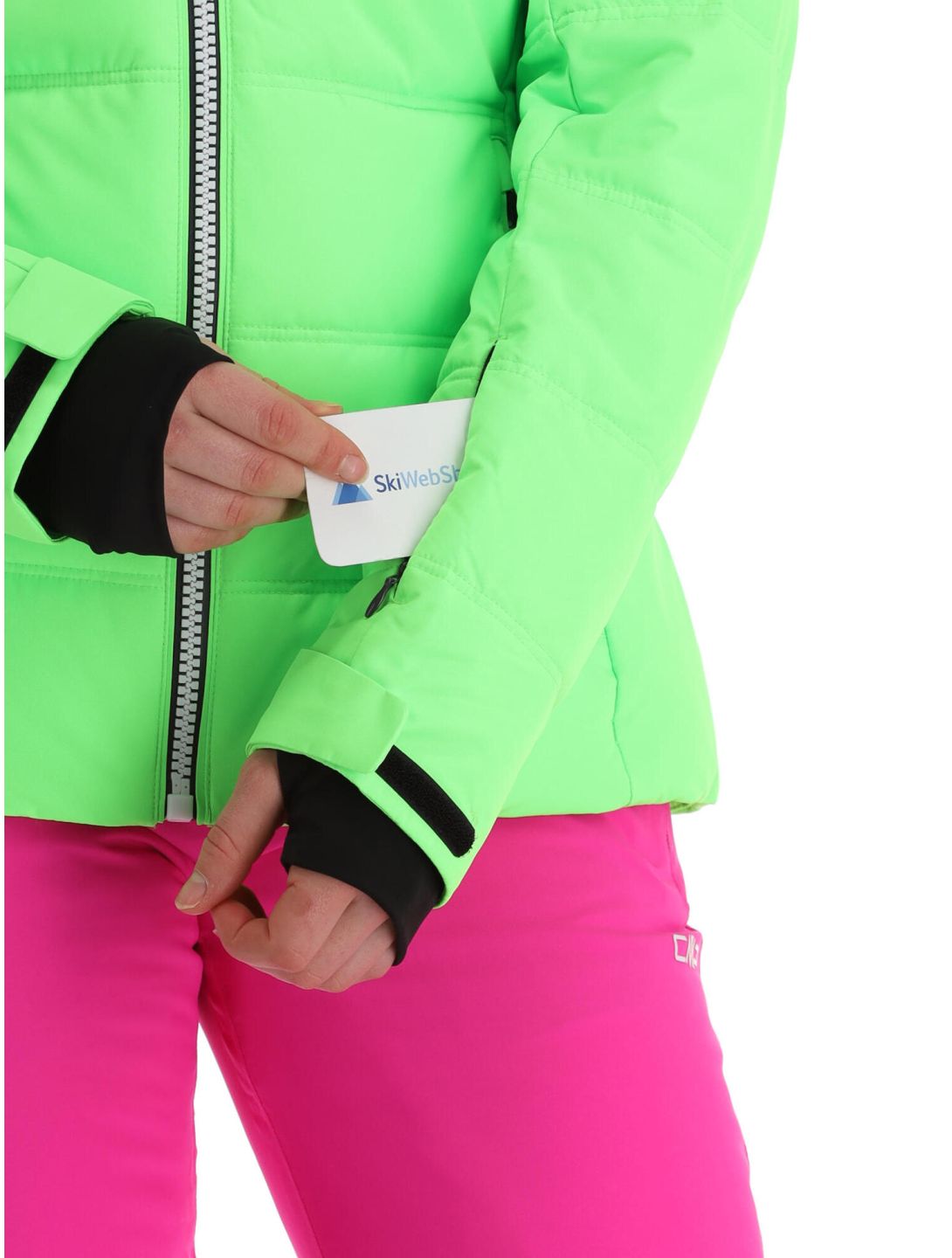 CMP, 31W0246 ski jacket women apple fluo green 