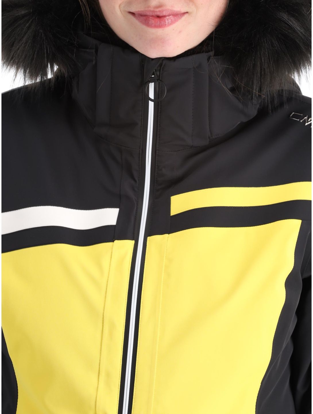 CMP, 33W0296F ski jacket women Winter Sun black, yellow 