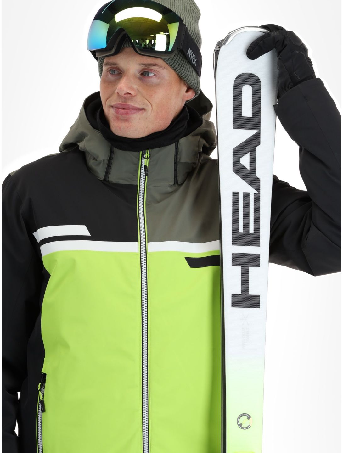 CMP, 33W0747 ski jacket men Acid black, green 