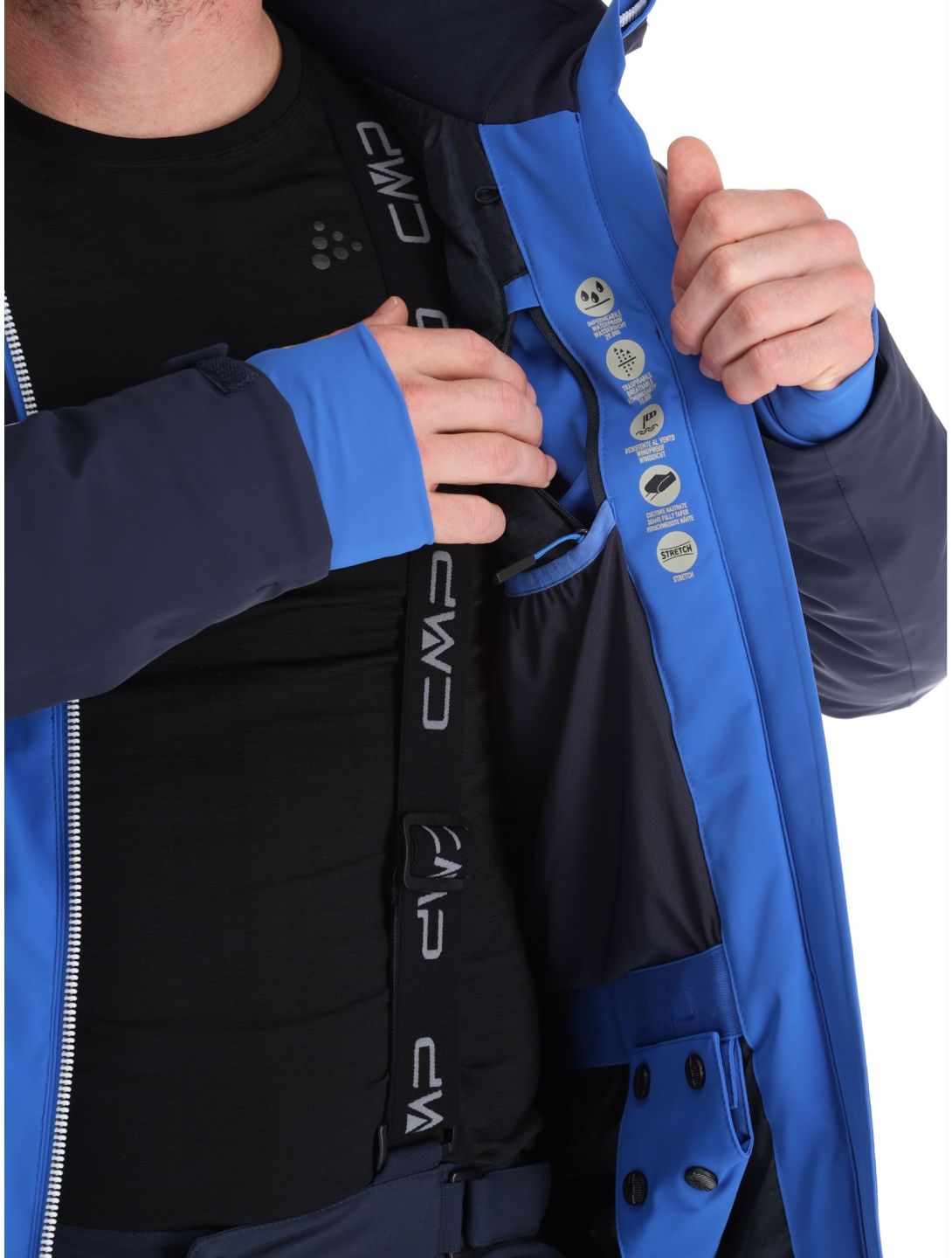 CMP, 33W0747 ski jacket men Royal black, blue 