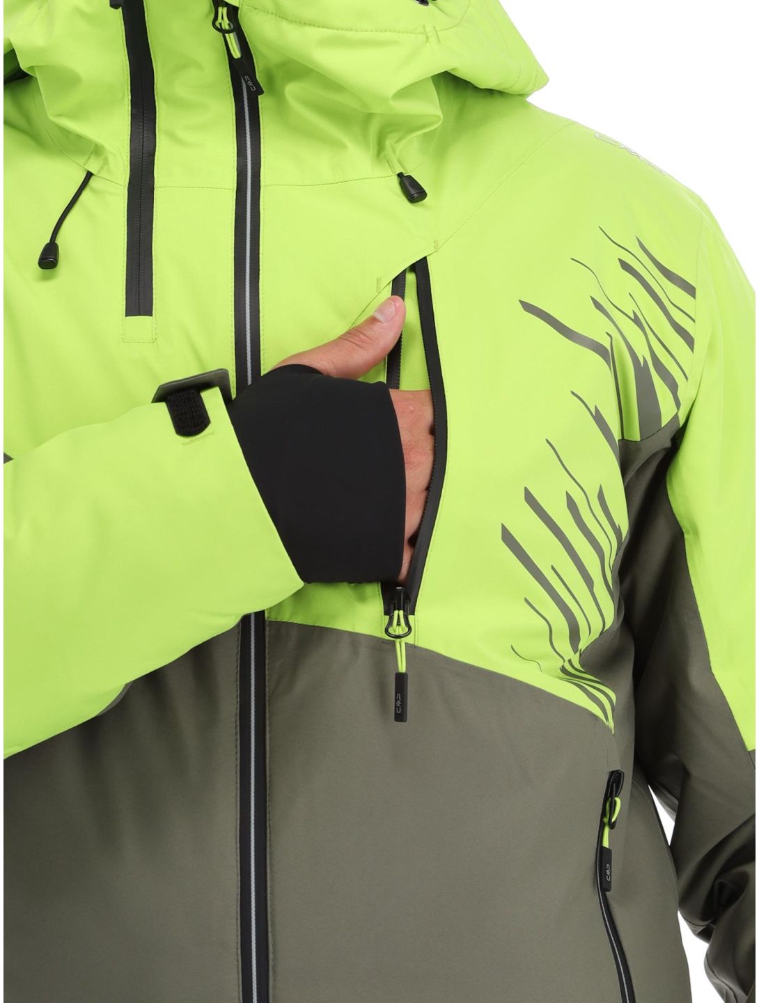 CMP, 33W0817 ski jacket men Acid green 